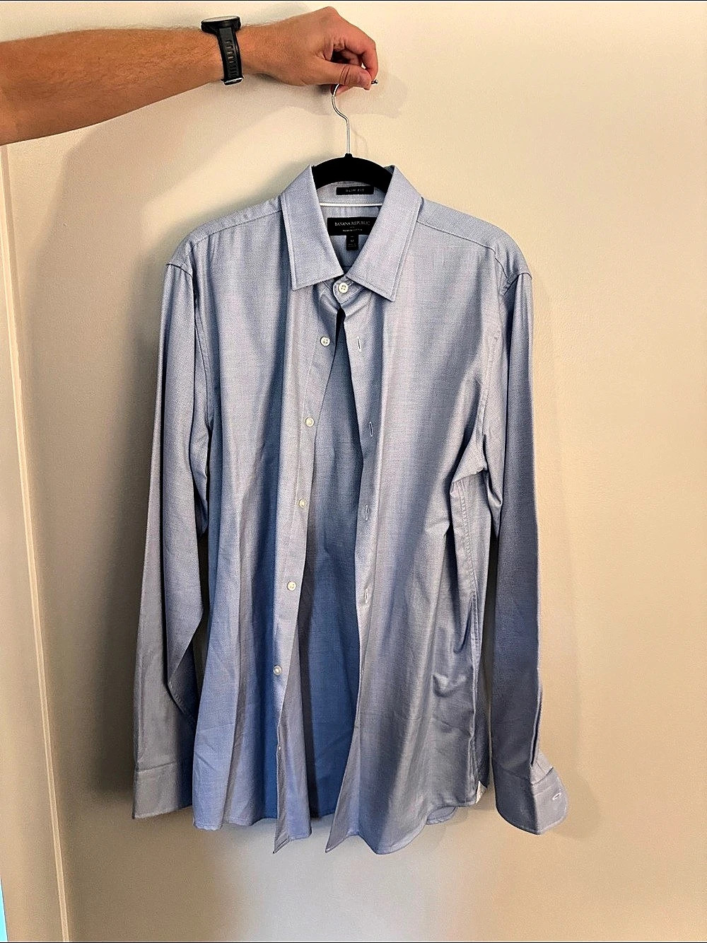 Banana Republic Men's Slim Fit Shirt Blue Size Medium Tall